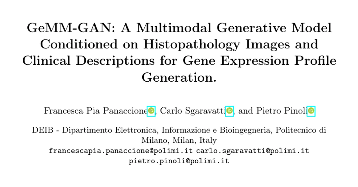 GeMM-GAN: A Multimodal Generative Model Conditioned on Histopathology Images and Clinical Descriptions for Gene Expression Profile Generation