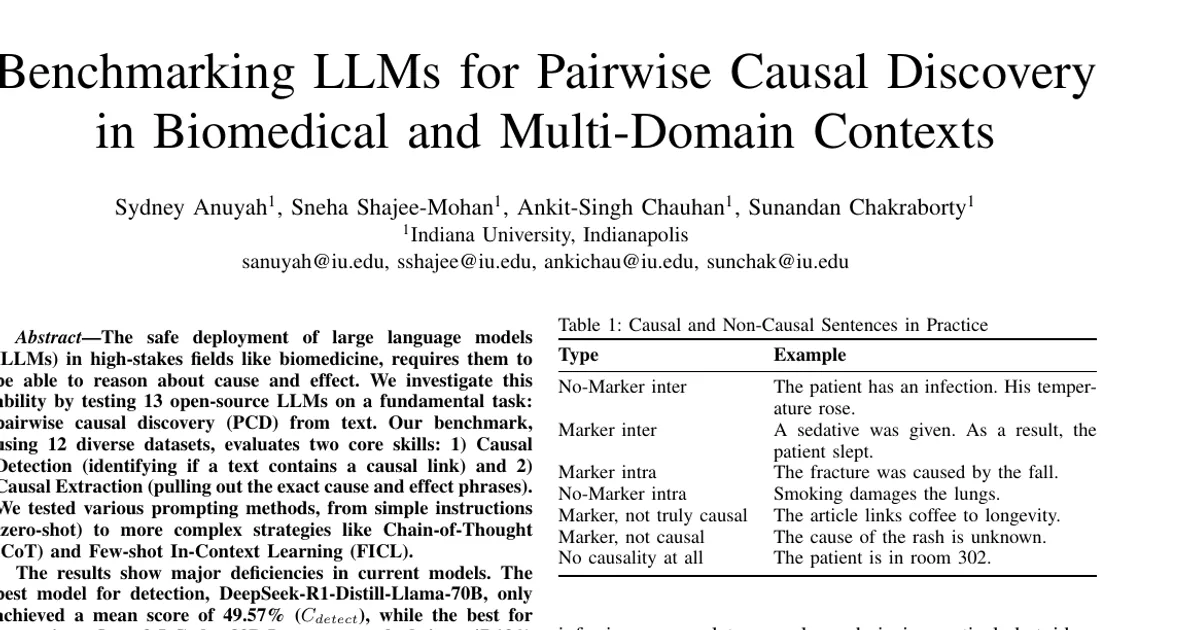 Benchmarking LLMs for Pairwise Causal Discovery in Biomedical and Multi-Domain Contexts