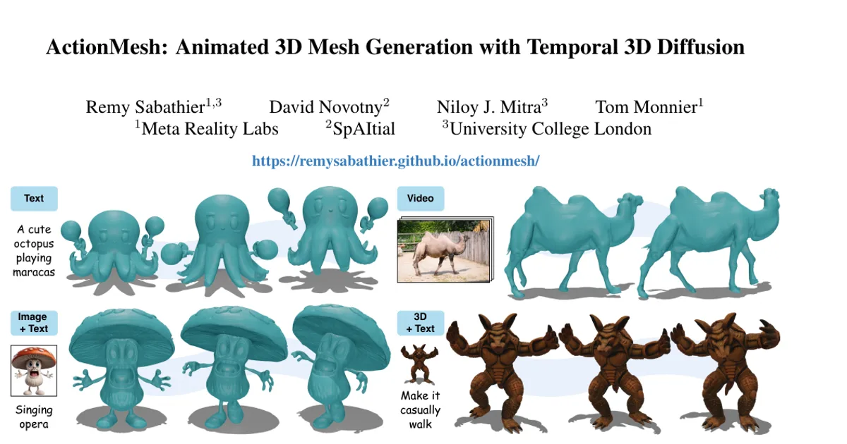 ActionMesh: Animated 3D Mesh Generation with Temporal 3D Diffusion