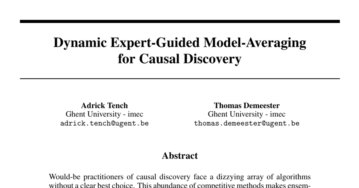 Dynamic Expert-Guided Model Averaging for Causal Discovery