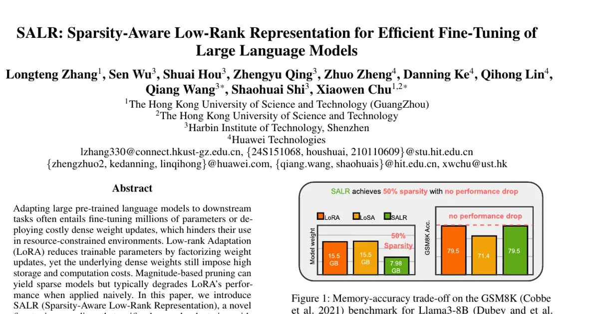 Sparsity-Aware Low-Rank Representation for Efficient Fine-Tuning of Large Language Models