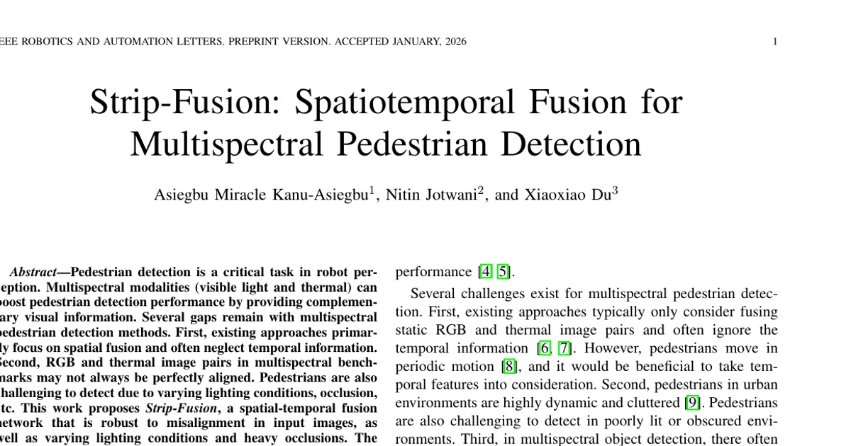 Strip-Fusion: Spatiotemporal Fusion for Multispectral Pedestrian Detection