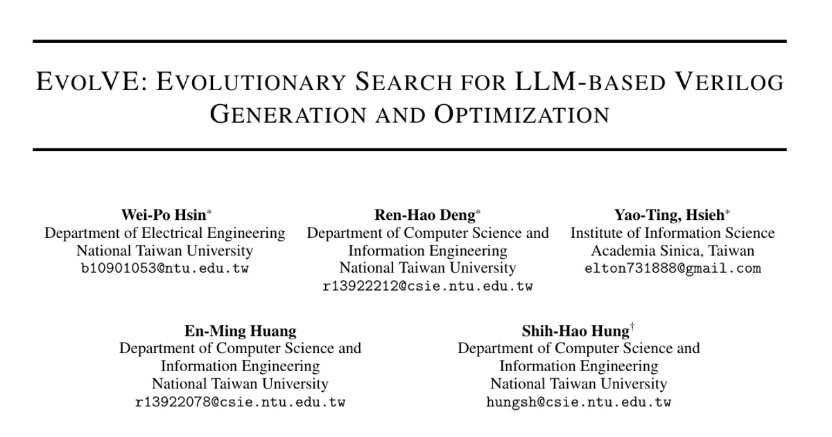 EvolVE: Evolutionary Search for LLM-based Verilog Generation and Optimization