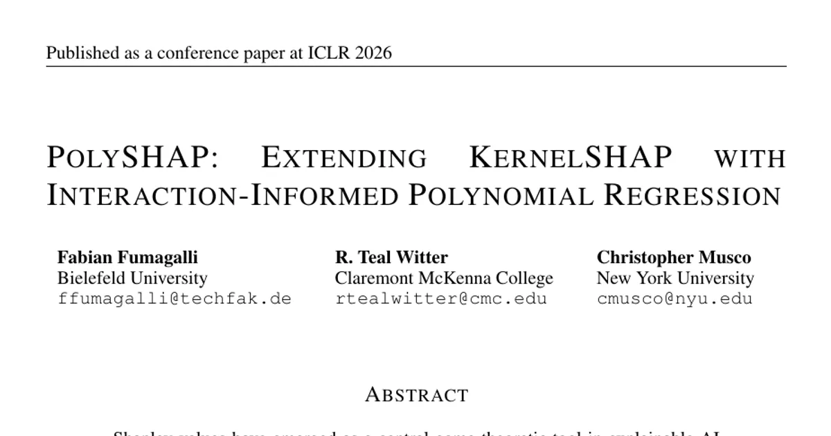 PolySHAP: Extending KernelSHAP with Interaction-Informed Polynomial Regression