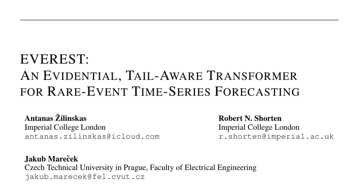 EVEREST: An Evidential, Tail-Aware Transformer for Rare-Event Time-Series Forecasting