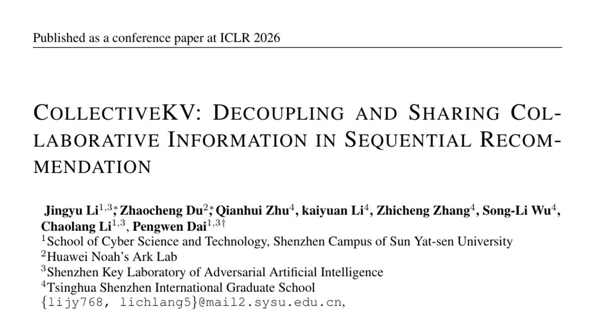 CollectiveKV: Decoupling and Sharing Collaborative Information in Sequential Recommendation