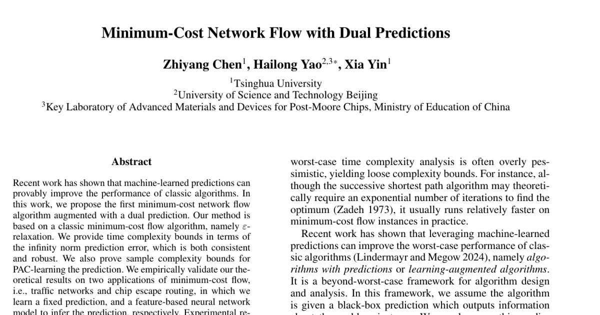 Minimum-Cost Network Flow with Dual Predictions