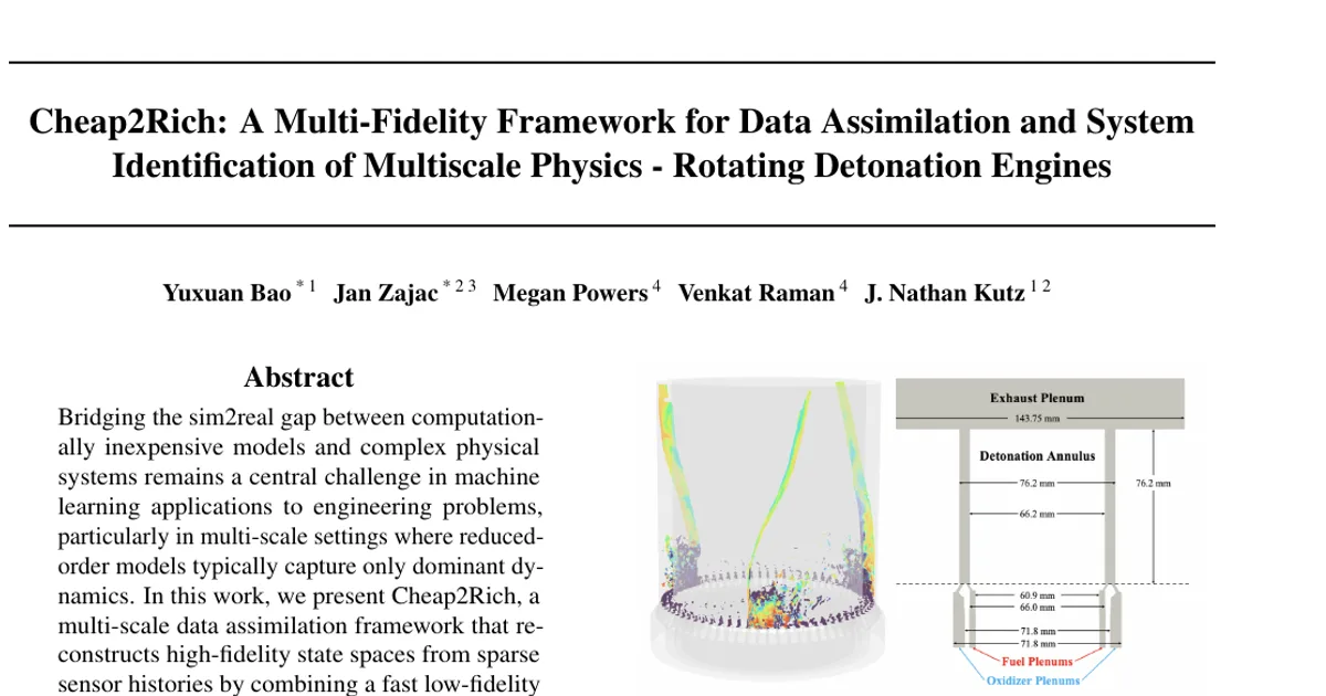 Cheap2Rich: A Multi-Fidelity Framework for Data Assimilation and System Identification of Multiscale Physics -- Rotating Detonation Engines