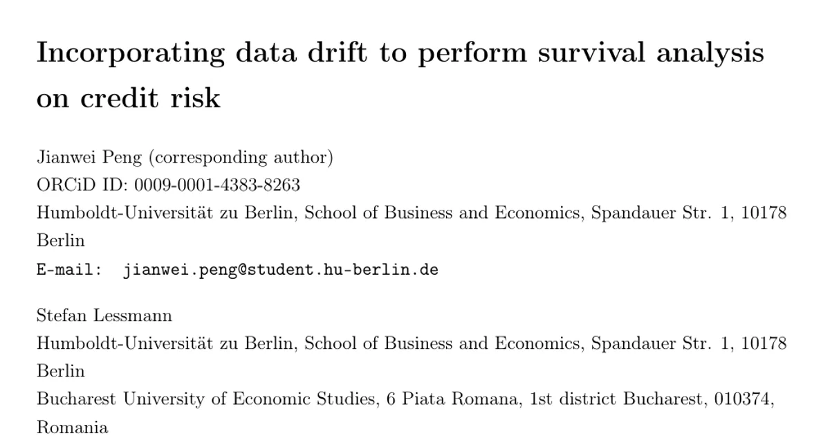 Incorporating data drift to perform survival analysis on credit risk