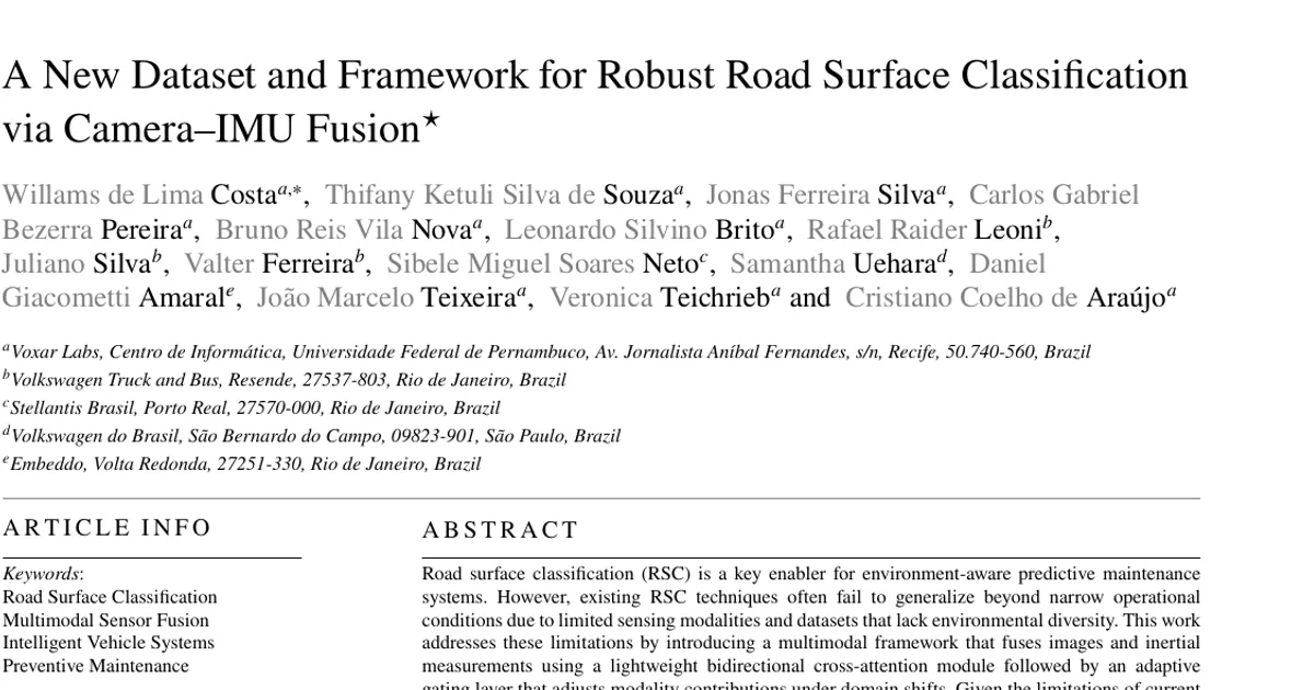A New Dataset and Framework for Robust Road Surface Classification via Camera-IMU Fusion