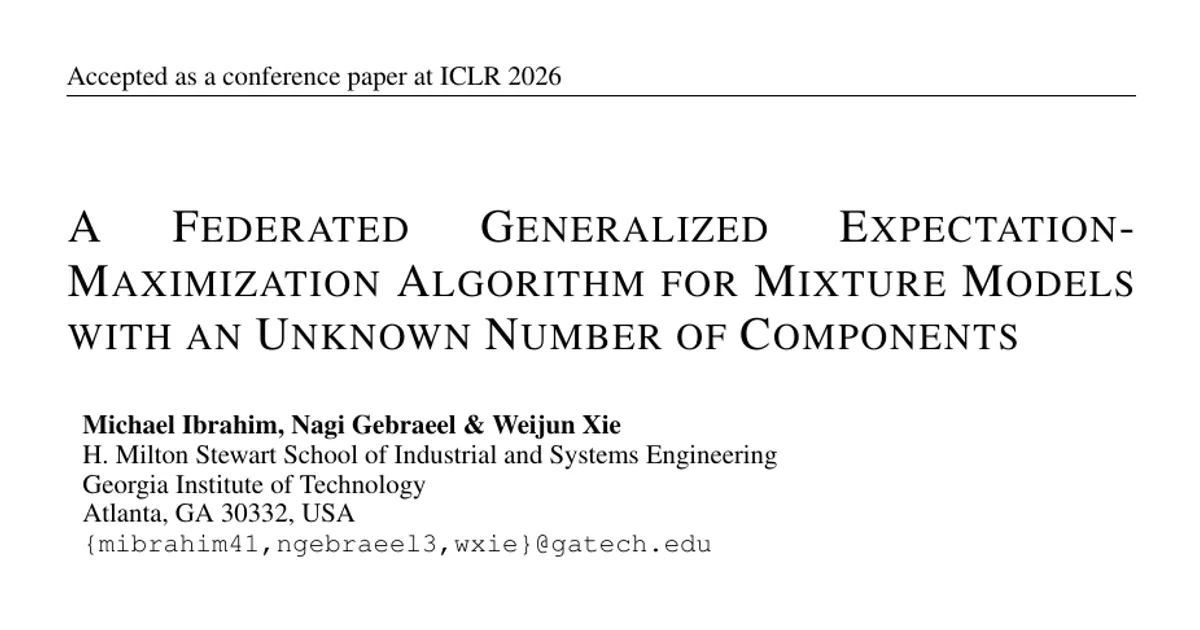 A Federated Generalized Expectation-Maximization Algorithm for Mixture Models with an Unknown Number of Components