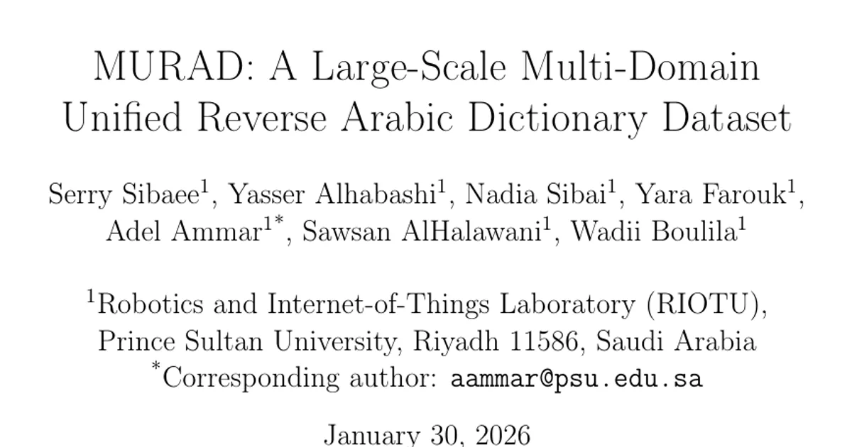 MURAD: A Large-Scale Multi-Domain Unified Reverse Arabic Dictionary Dataset