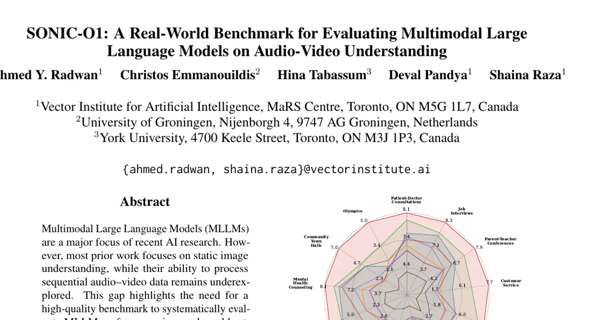 SONIC-O1: A Real-World Benchmark for Evaluating Multimodal Large Language Models on Audio-Video Understanding