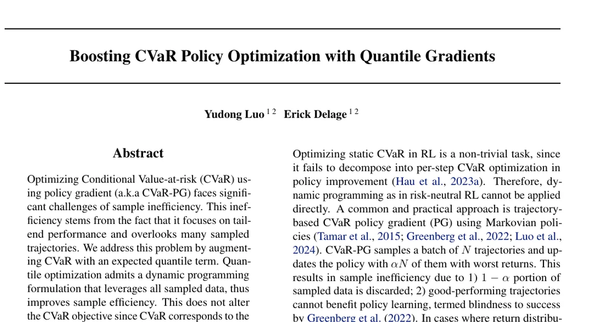 Boosting CVaR Policy Optimization with Quantile Gradients