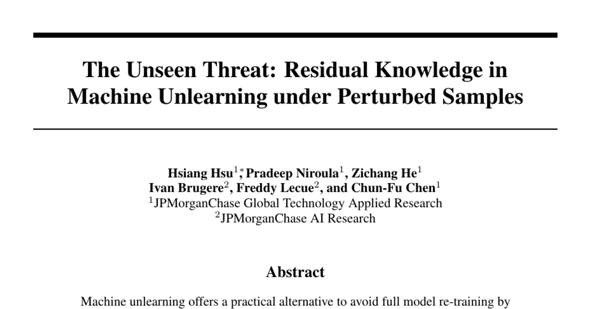 The Unseen Threat: Residual Knowledge in Machine Unlearning under Perturbed Samples