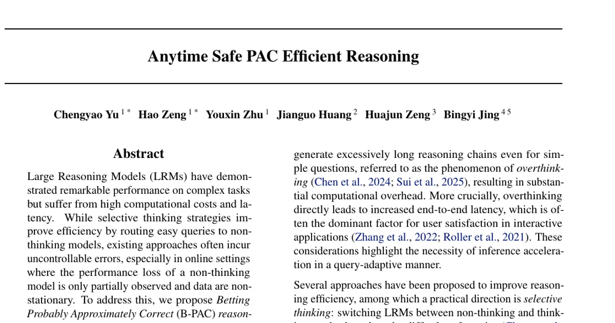 Anytime Safe PAC Efficient Reasoning