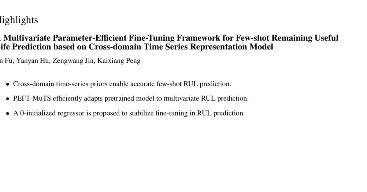 PEFT-MuTS: A Multivariate Parameter-Efficient Fine-Tuning Framework for Remaining Useful Life Prediction based on Cross-domain Time Series Representation Model