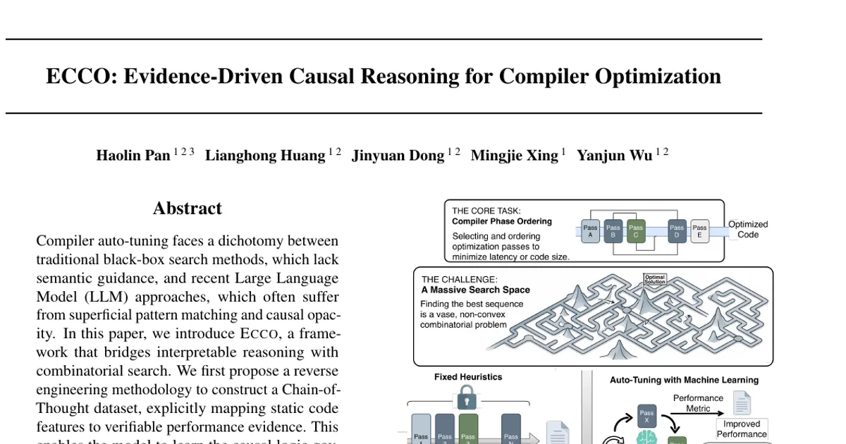 ECCO: Evidence-Driven Causal Reasoning for Compiler Optimization