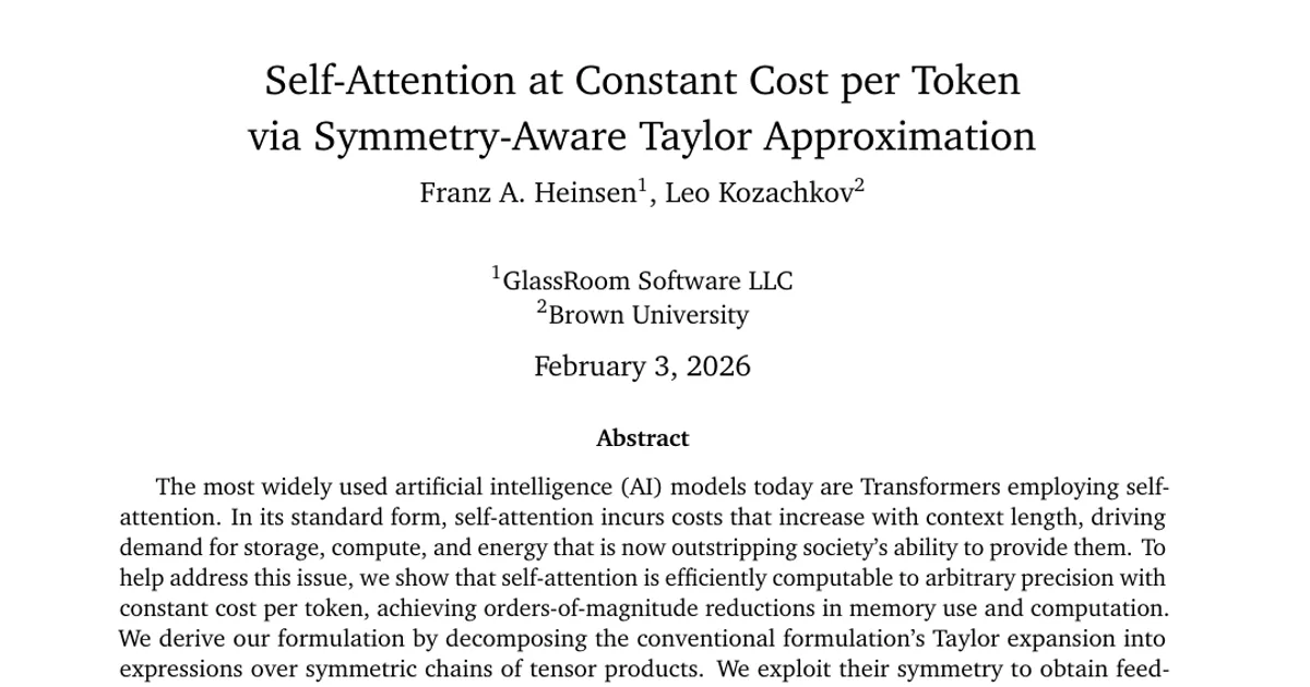 Self-Attention at Constant Cost per Token via Symmetry-Aware Taylor Approximation