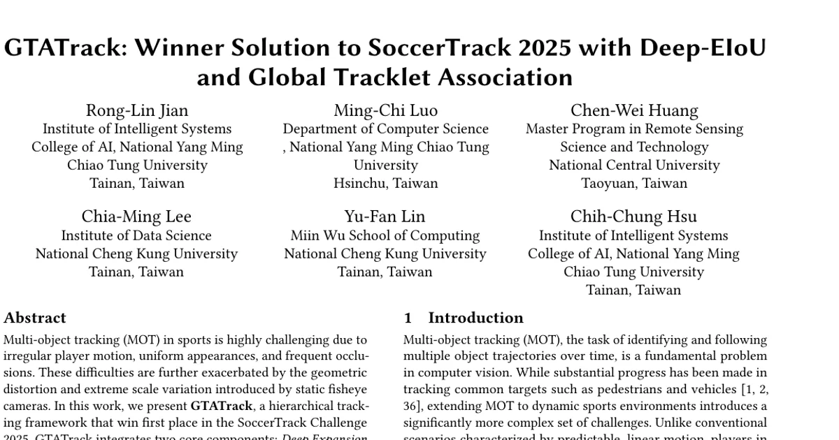 GTATrack: Winner Solution to SoccerTrack 2025 with Deep-EIoU and Global Tracklet Association