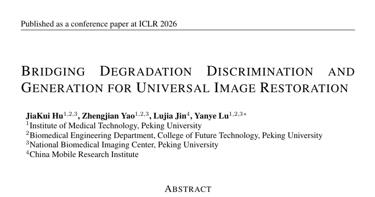 Bridging Degradation Discrimination and Generation for Universal Image Restoration