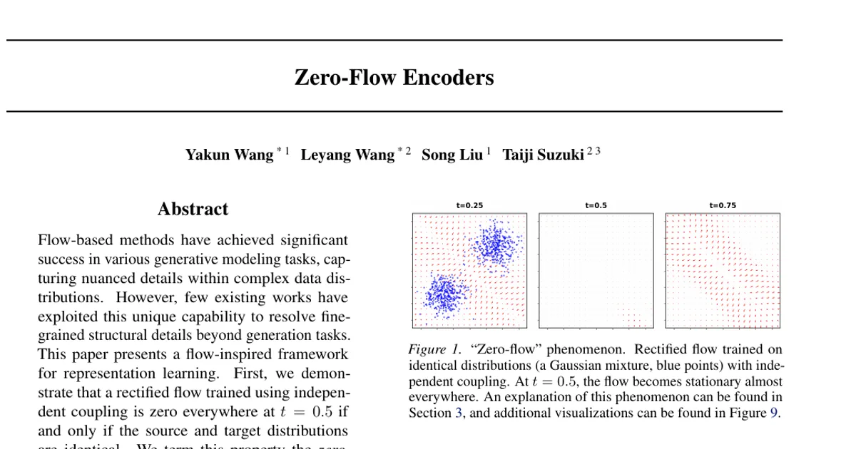 Zero-Flow Encoders