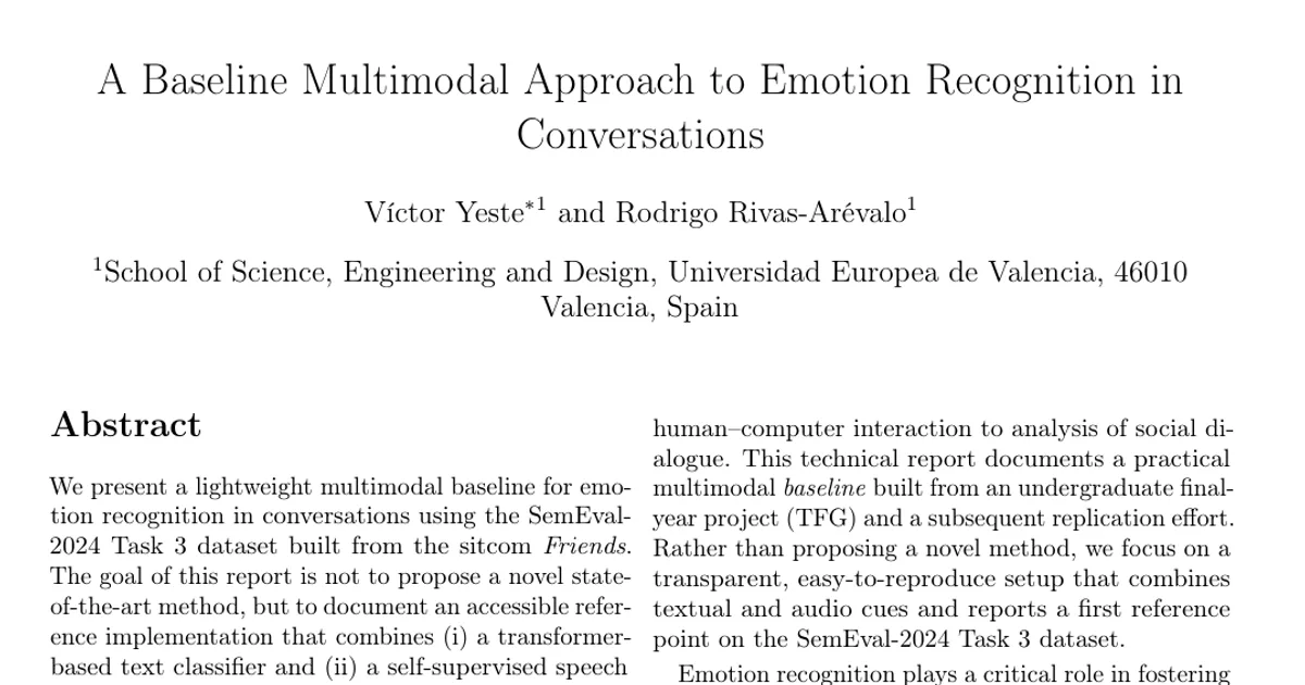 A Baseline Multimodal Approach to Emotion Recognition in Conversations