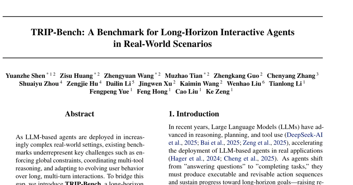 TRIP-Bench: A Benchmark for Long-Horizon Interactive Agents in Real-World Scenarios