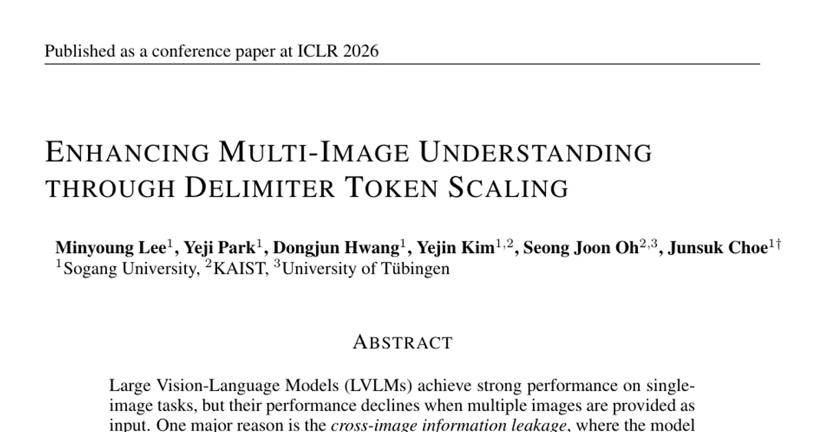 Enhancing Multi-Image Understanding through Delimiter Token Scaling