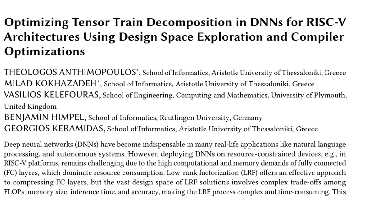 Optimizing Tensor Train Decomposition in DNNs for RISC-V Architectures Using Design Space Exploration and Compiler Optimizations