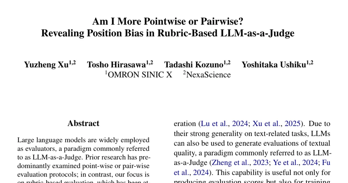 Am I More Pointwise or Pairwise? Revealing Position Bias in Rubric-Based LLM-as-a-Judge