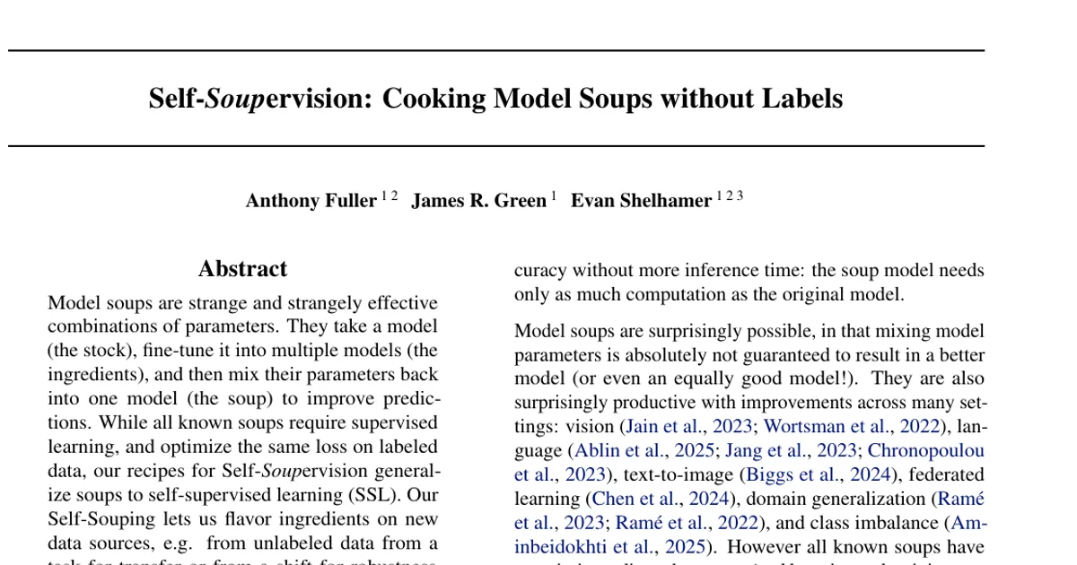Self-Soupervision: Cooking Model Soups without Labels