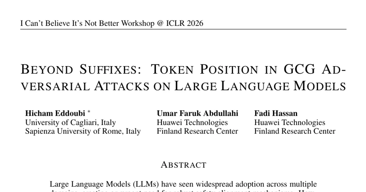 Beyond Suffixes: Token Position in GCG Adversarial Attacks on Large Language Models