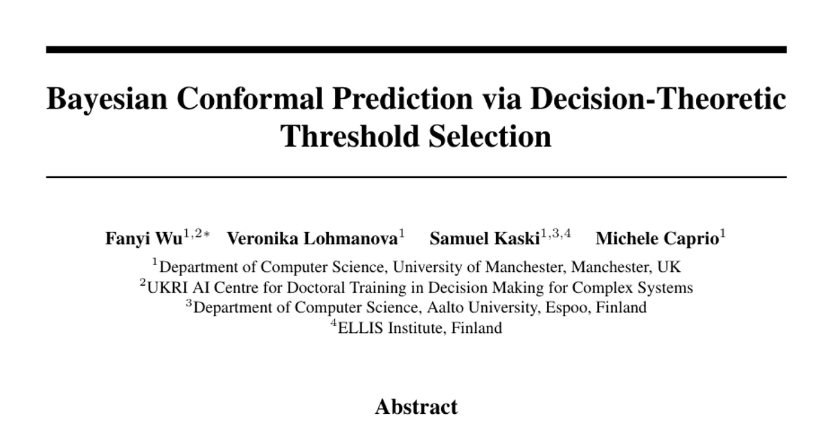 Bayesian Conformal Prediction as a Decision Risk Problem