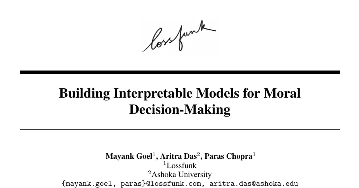 Building Interpretable Models for Moral Decision-Making
