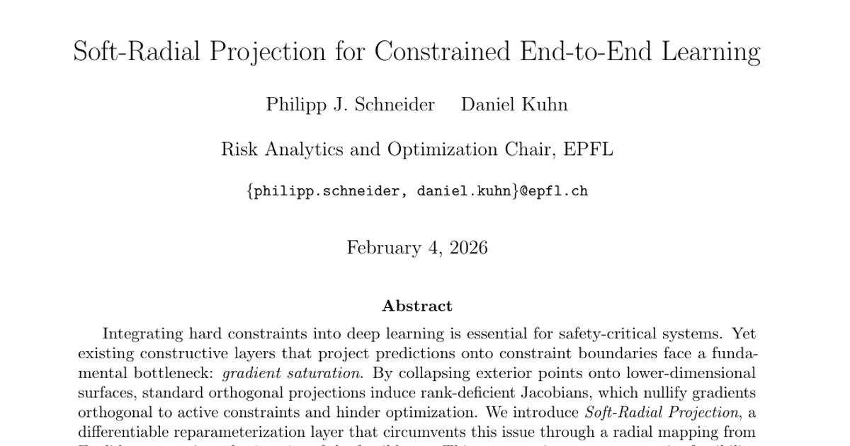 Soft-Radial Projection for Constrained End-to-End Learning