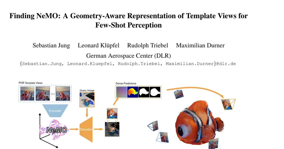 Finding NeMO: A Geometry-Aware Representation of Template Views for Few-Shot Perception