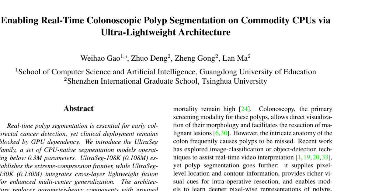 Enabling Real-Time Colonoscopic Polyp Segmentation on Commodity CPUs via Ultra-Lightweight Architecture