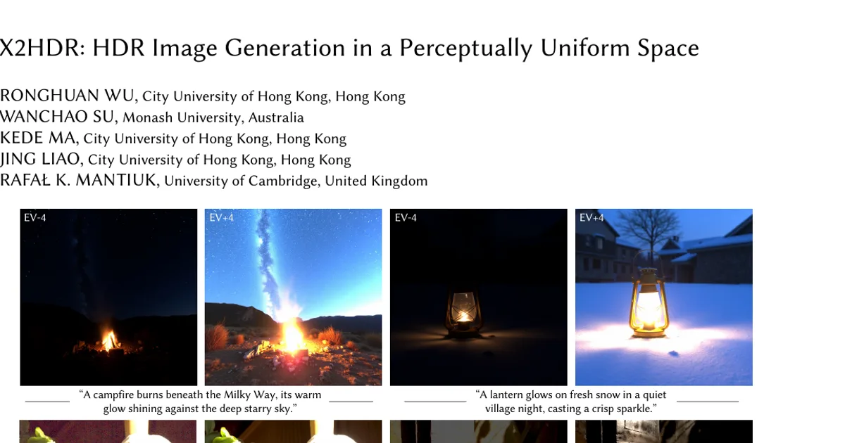X2HDR: HDR Image Generation in a Perceptually Uniform Space