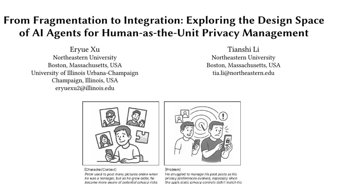 From Fragmentation to Integration: Exploring the Design Space of AI Agents for Human-as-the-Unit Privacy Management