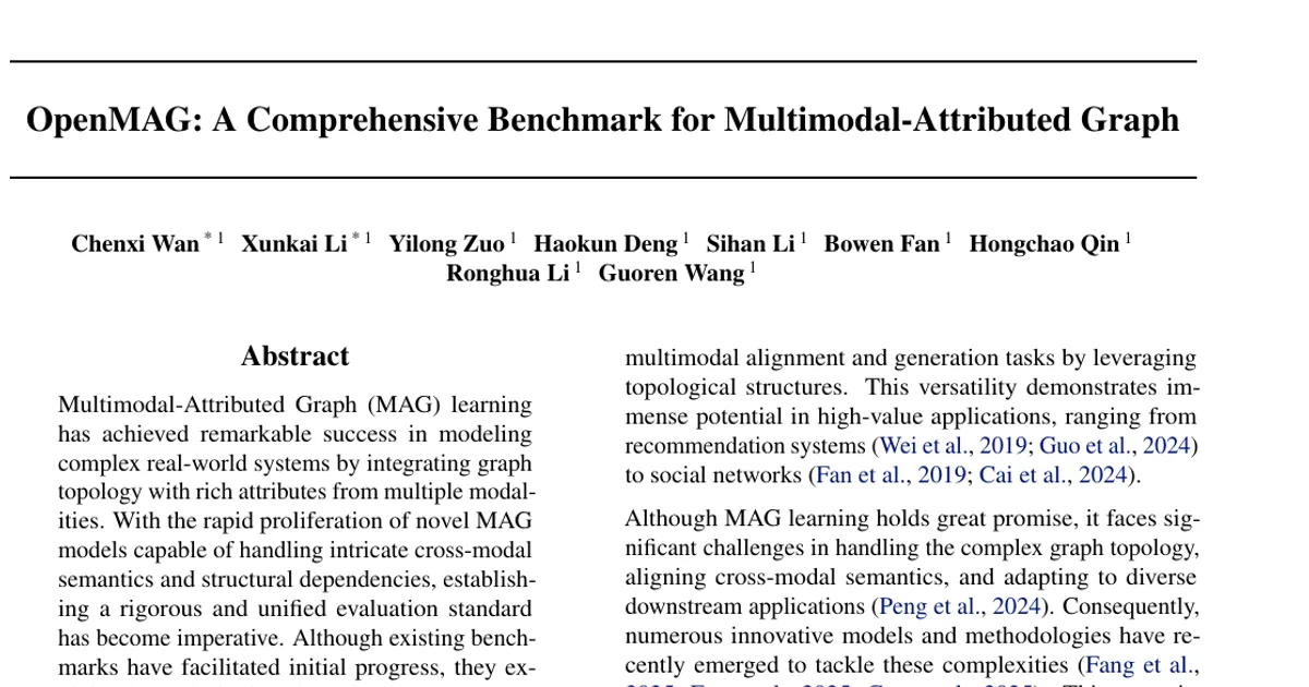 OpenMAG: A Comprehensive Benchmark for Multimodal-Attributed Graph