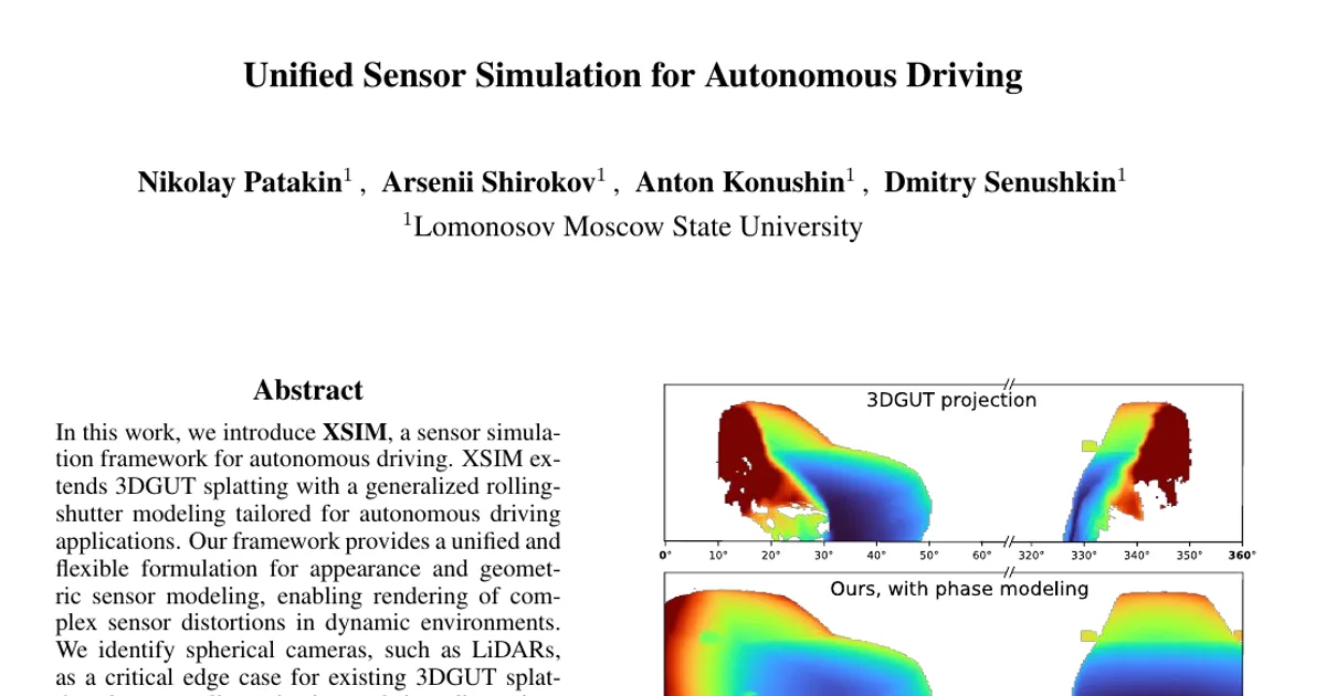 Unified Sensor Simulation for Autonomous Driving
