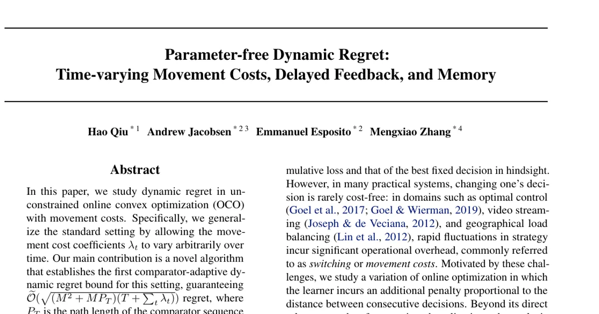 Parameter-free Dynamic Regret: Time-varying Movement Costs, Delayed Feedback, and Memory