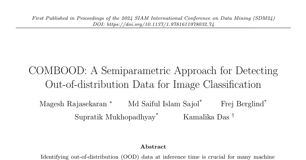 COMBOOD: A Semiparametric Approach for Detecting Out-of-distribution Data for Image Classification