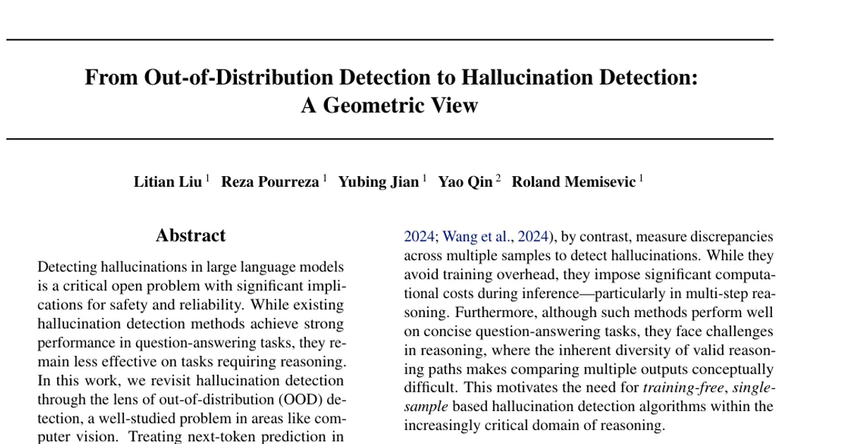 From Out-of-Distribution Detection to Hallucination Detection: A Geometric View