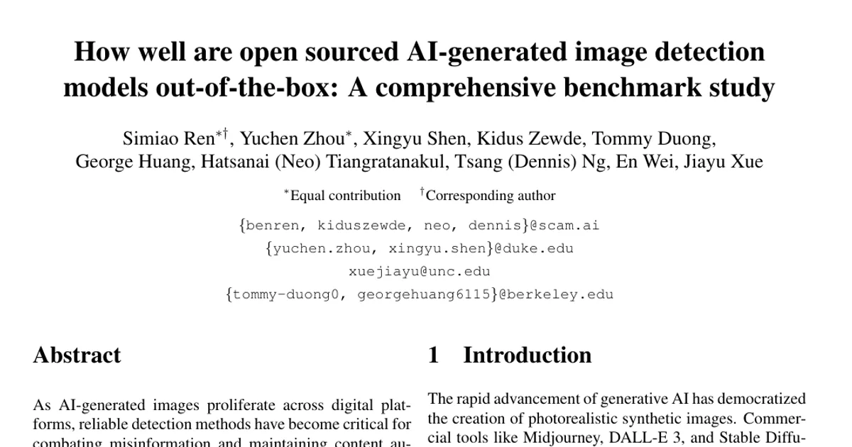 How well are open sourced AI-generated image detection models out-of-the-box: A comprehensive benchmark study