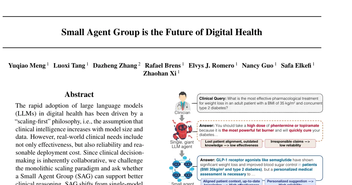 Small Agent Group is the Future of Digital Health