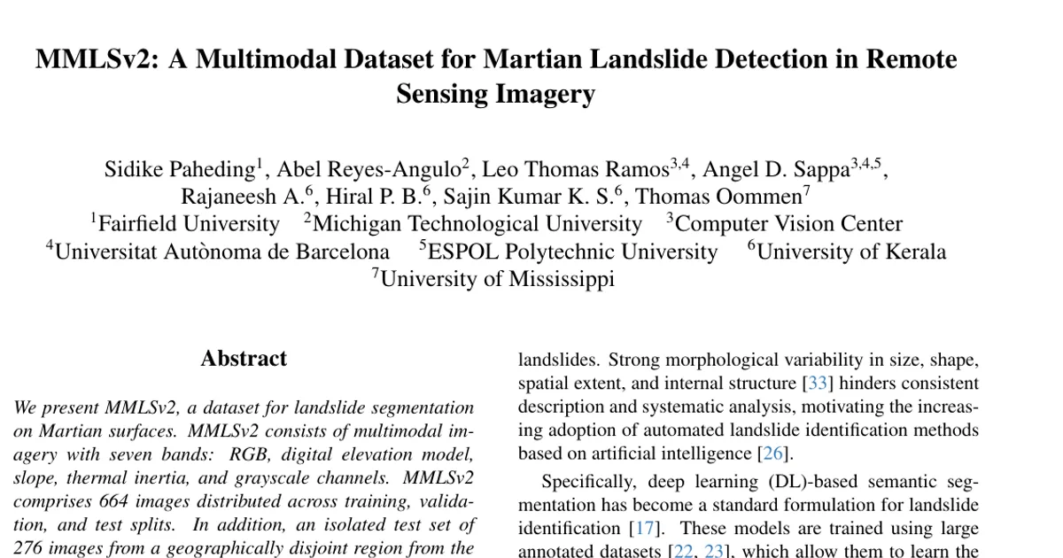 MMLSv2: A Multimodal Dataset for Martian Landslide Detection in Remote Sensing Imagery