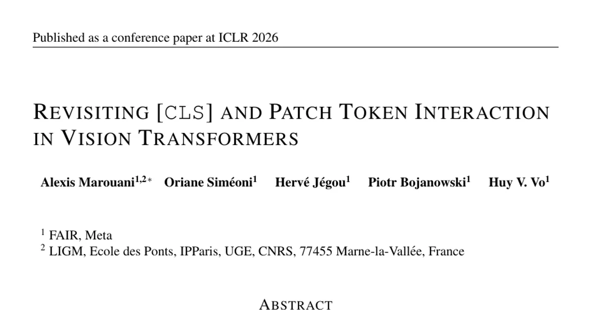 Revisiting [CLS] and Patch Token Interaction in Vision Transformers