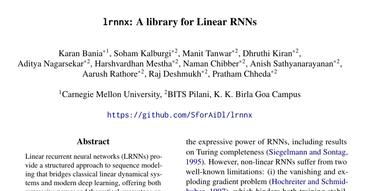 $\texttt{lrnnx}$: A library for Linear RNNs